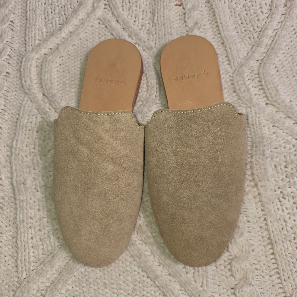 $185 By James‎ Suede Slide Mules Handcrafted ALL Leather Flat Women 9 Excellent